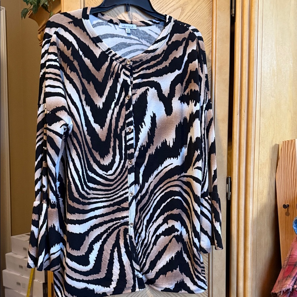 White Birch Tiger print sweater size medium